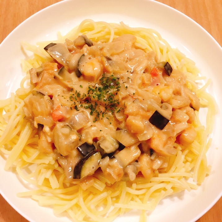 *幼児食*海老のトマトクリームパスタ